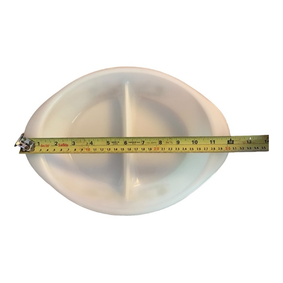 Vintage Glasbake Green Crazy Daisy/Spring Blossom Divided Casserole Dish #J2352 - Picture 6 of 9